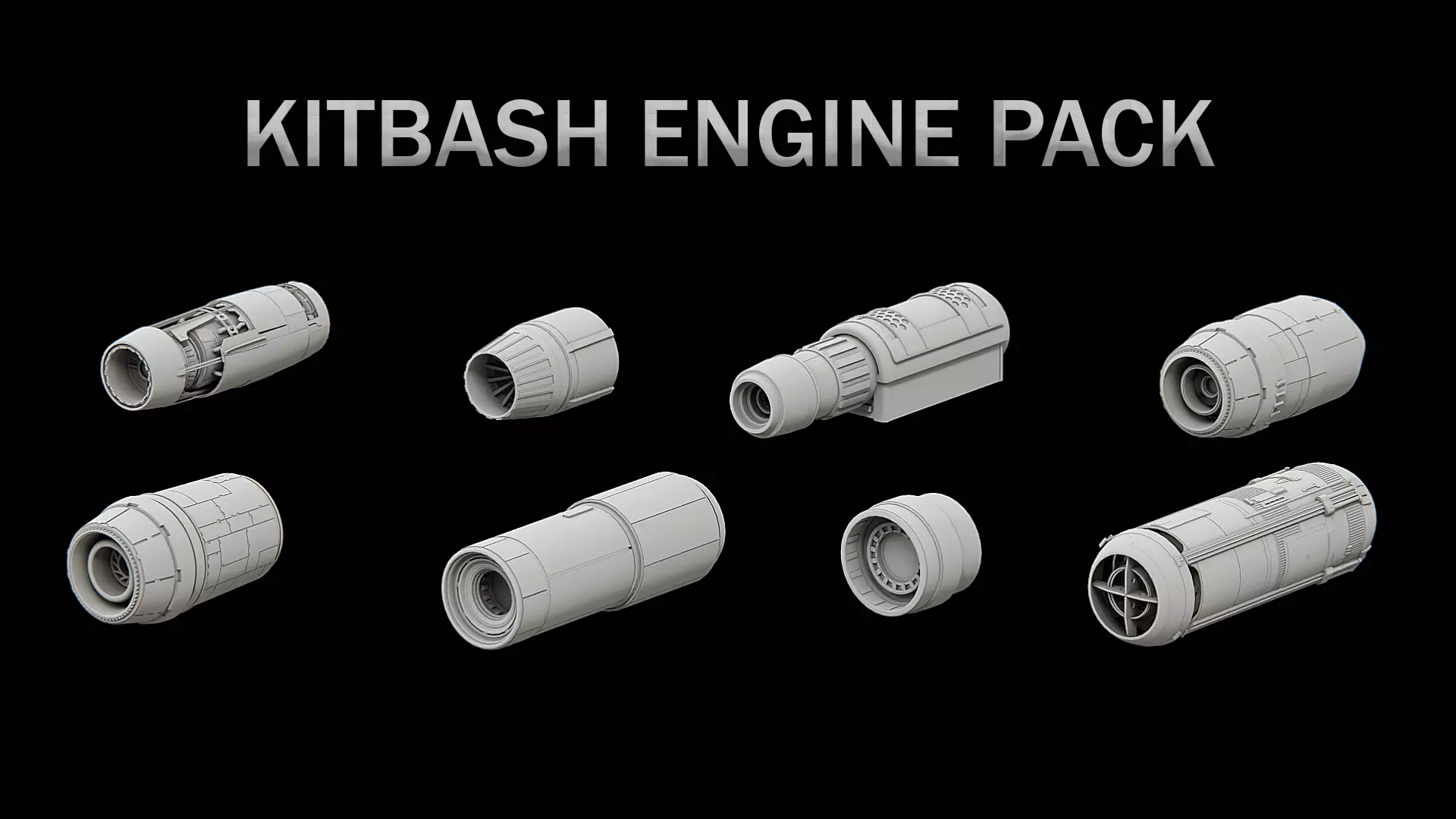 Sci-Fi KitBash Engine Pack II - Star Wars 3D model_0