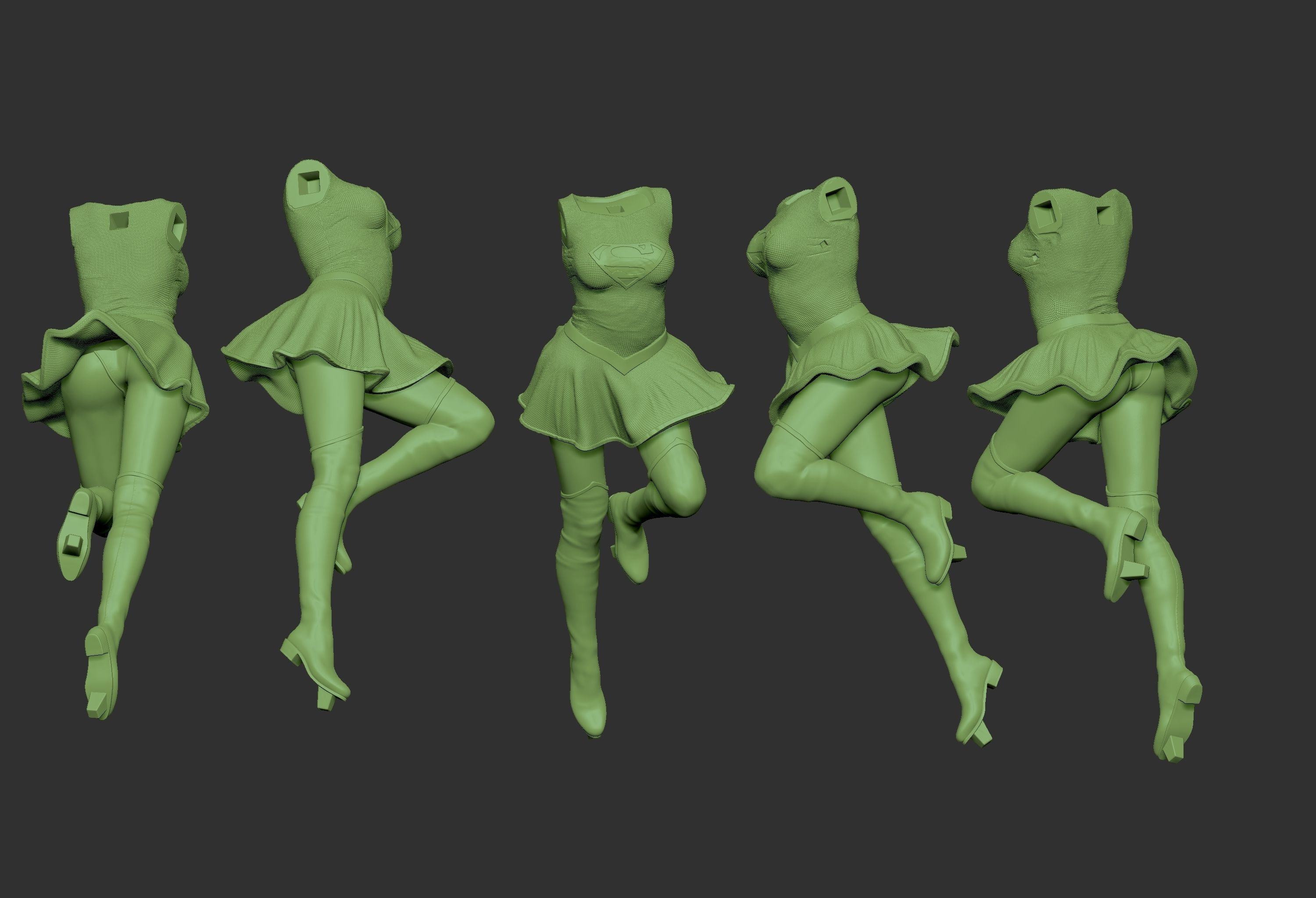 SUPERGIRL woman in poses 3D print model_14