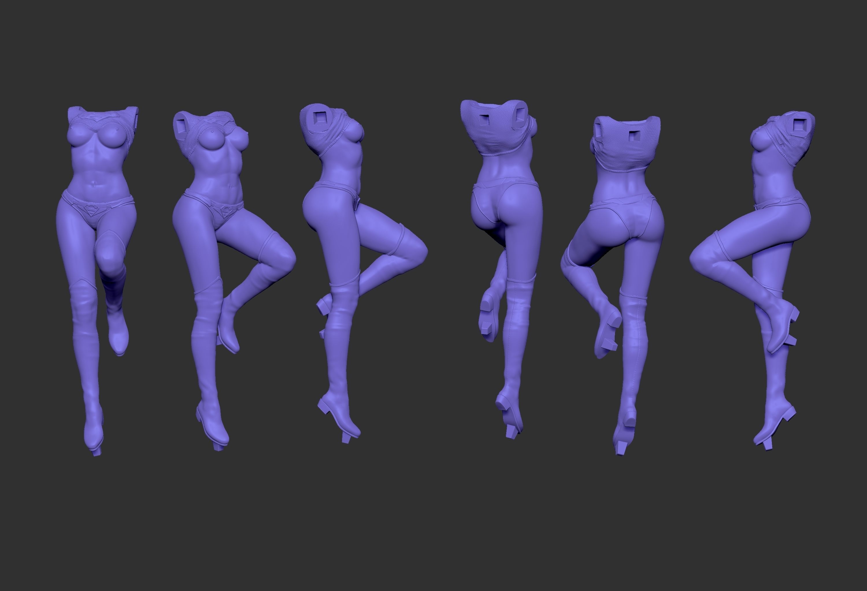 SUPERGIRL woman in poses 3D print model_21