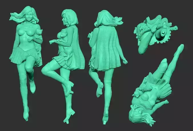 SUPERGIRL woman in poses 3D print model SUPERGIRL woman in poses 3D print model