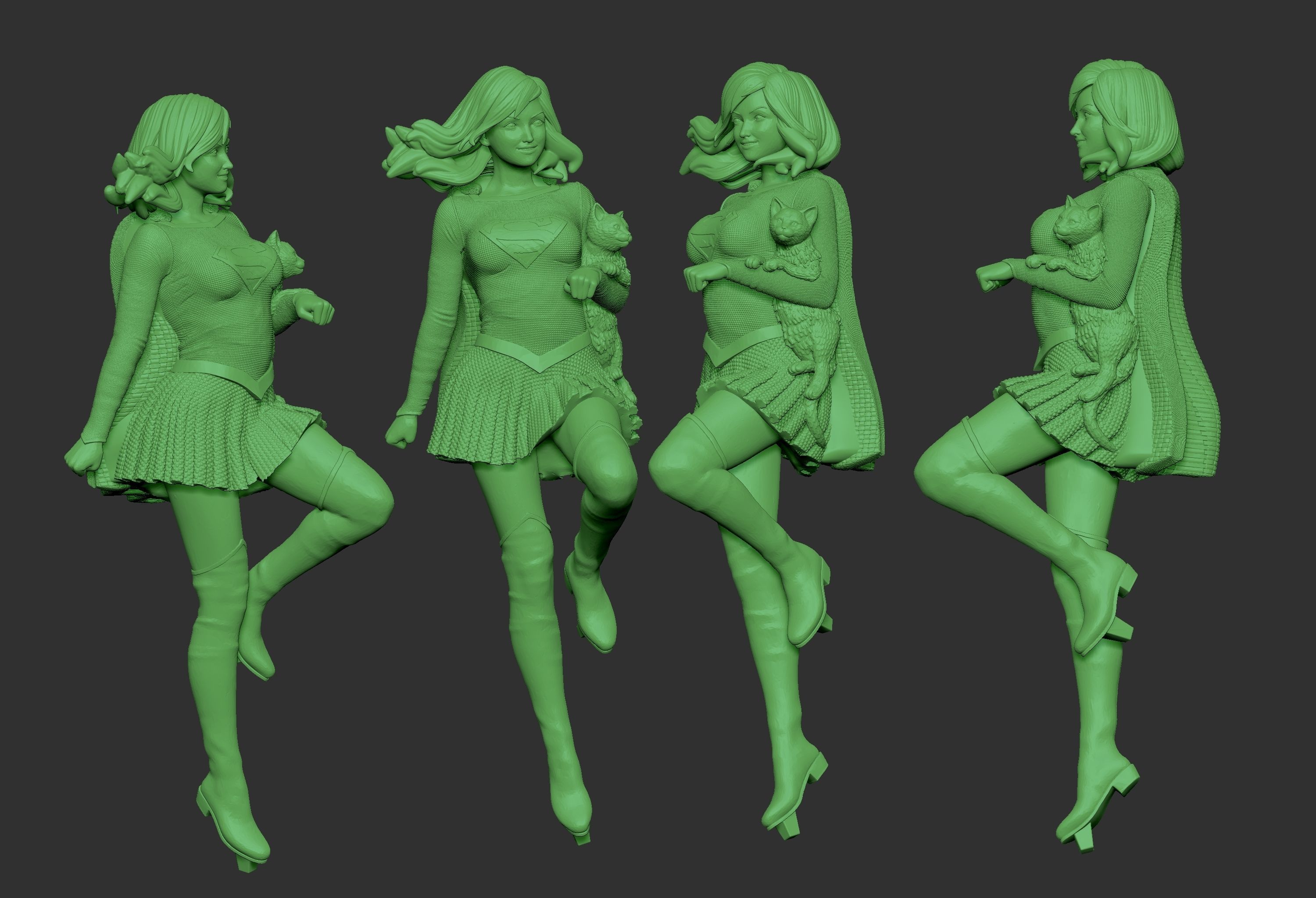 SUPERGIRL woman in poses 3D print model_13