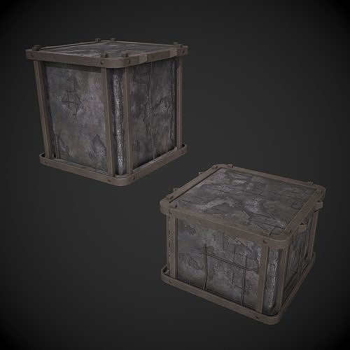 Concrete Box Low-poly 3D model