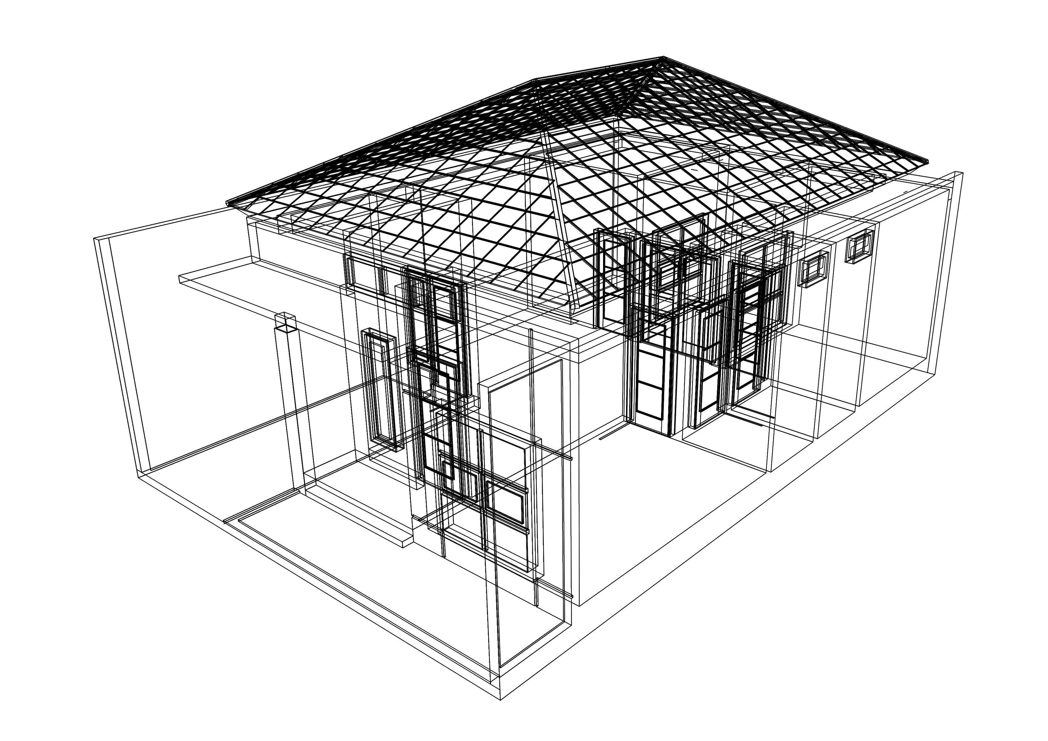 Minimalist House 3D model_3