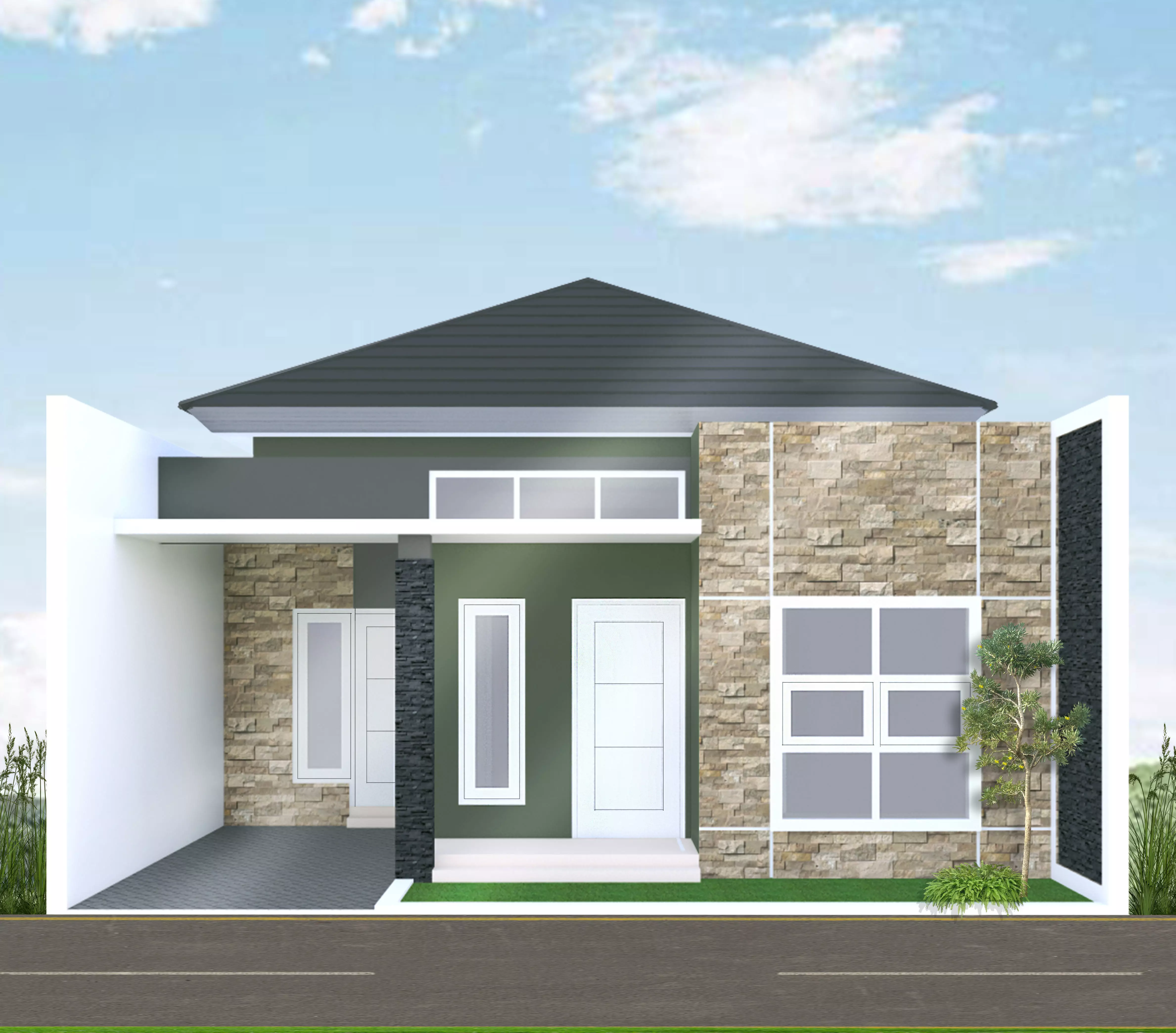 Minimalist House 3D model_0