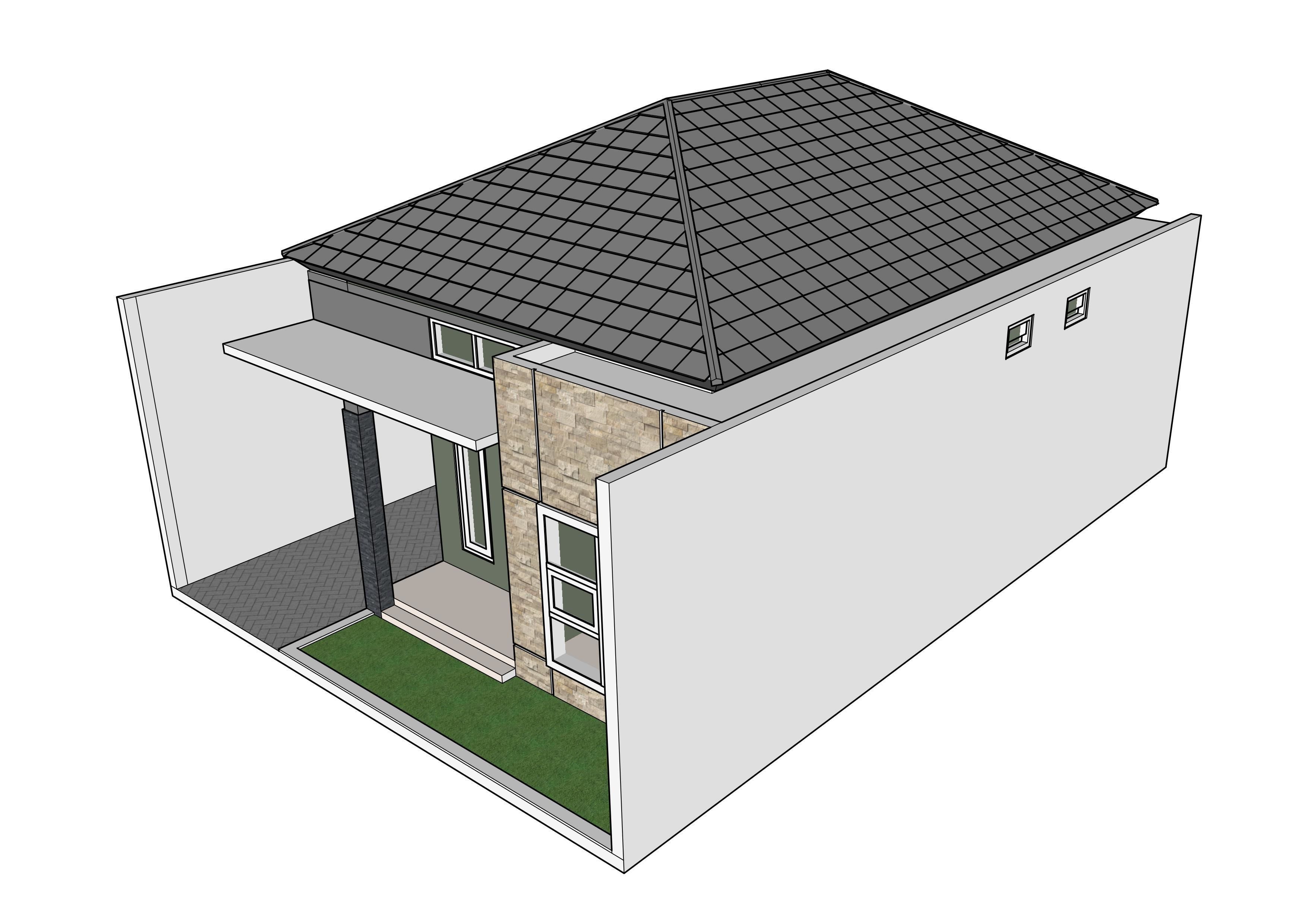 Minimalist House 3D model_7