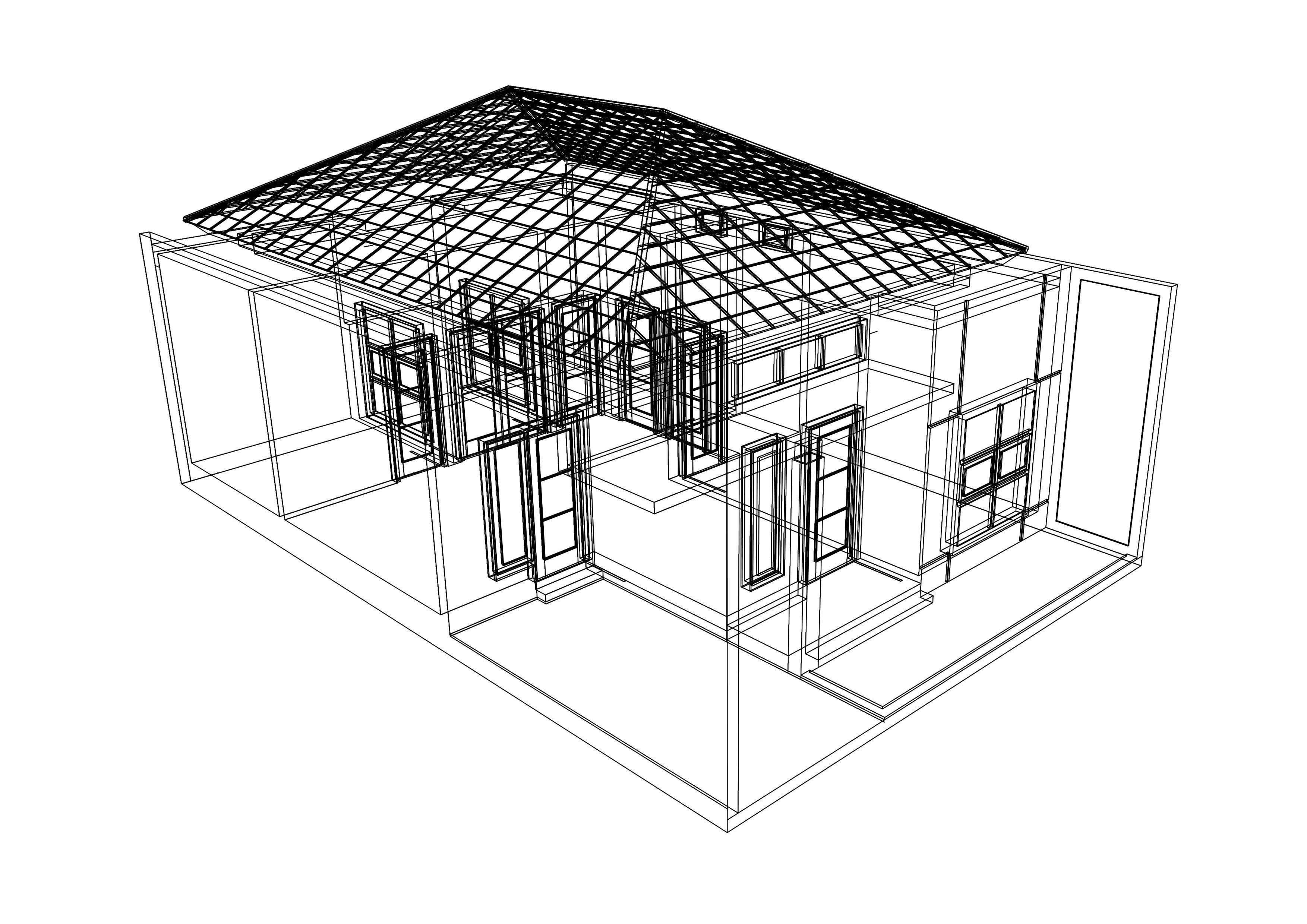 Minimalist House 3D model_4
