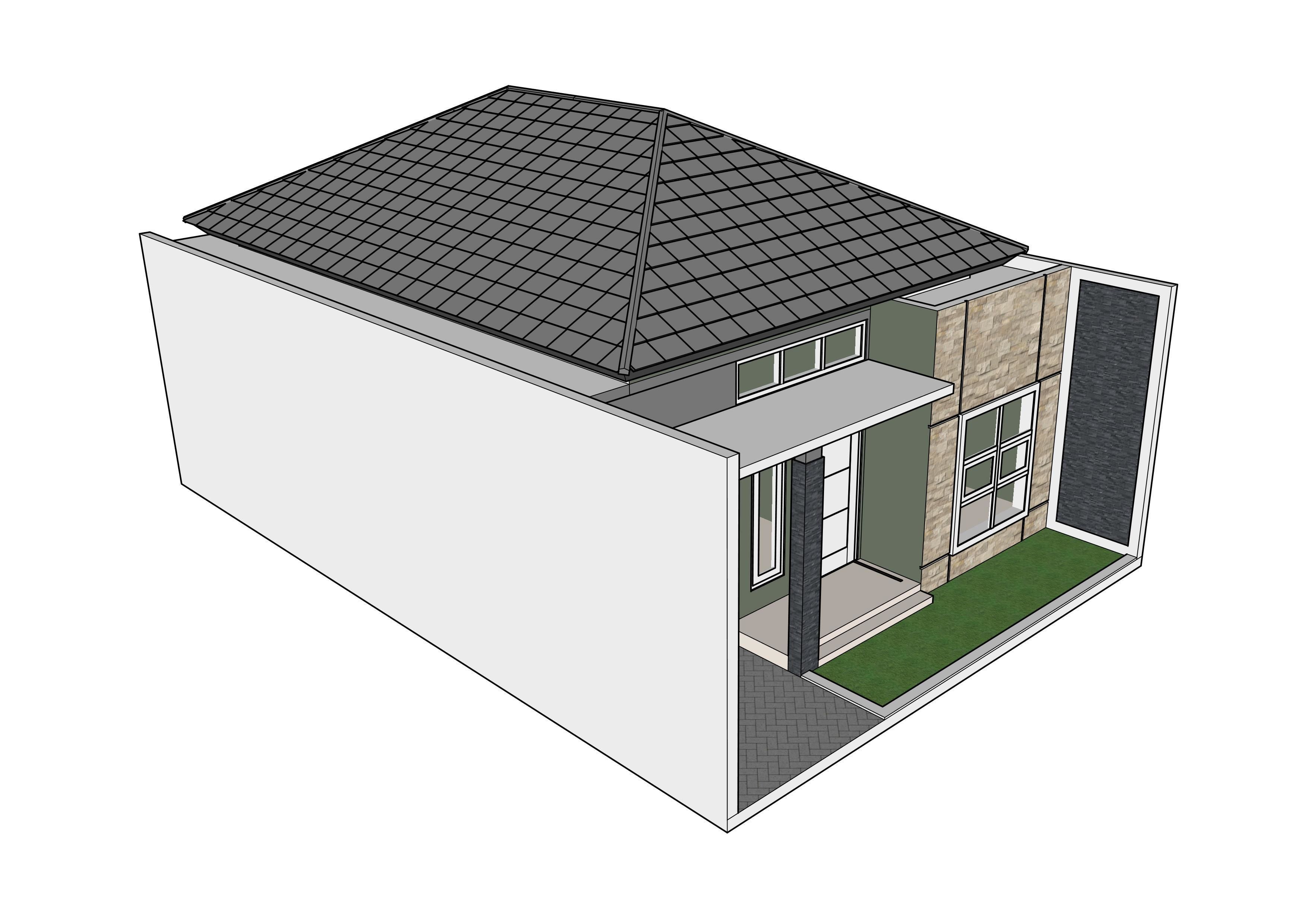 Minimalist House 3D model_8
