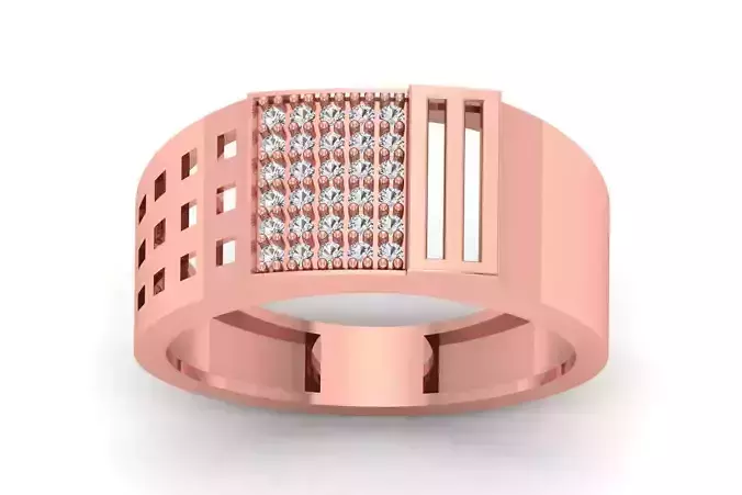 Solitaire Wedding Engagement Men Ring 3dm STL OBJ FBX details