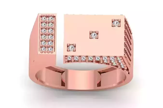 Solitaire Wedding Engagement Men Ring 3dm STL OBJ FBX details