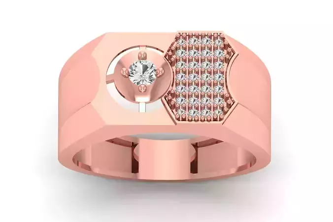 Solitaire Wedding Engagement Men Ring 3dm STL OBJ FBX details