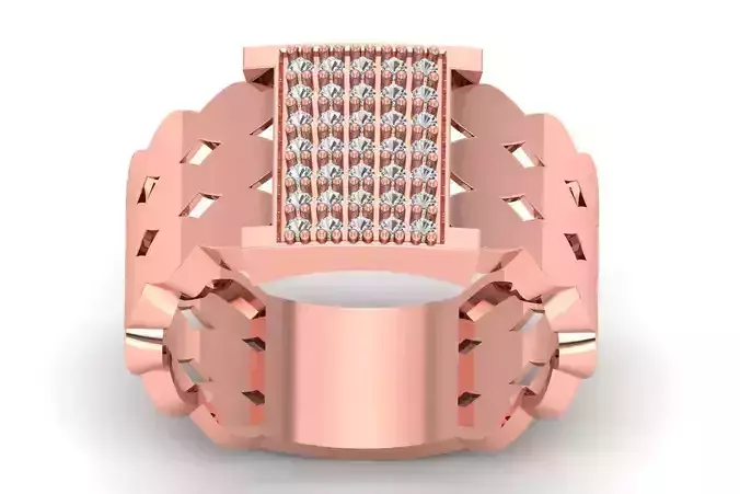 Solitaire Wedding Engagement Men Ring 3dm STL OBJ FBX details