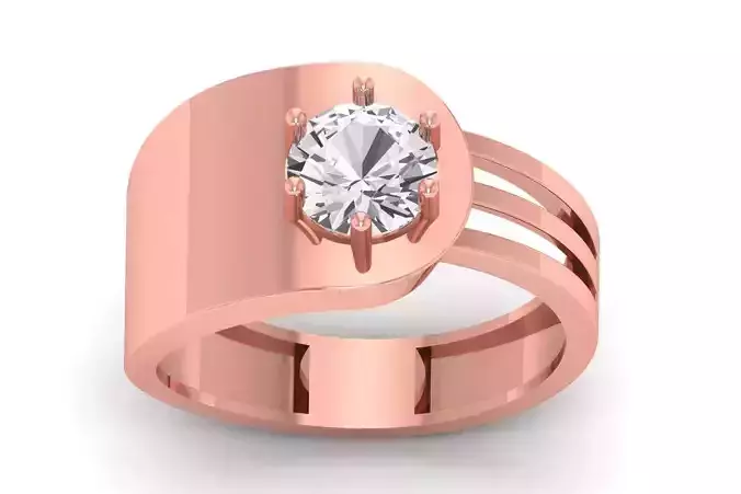 Solitaire Wedding Engagement Men Ring 3dm STL OBJ FBX details