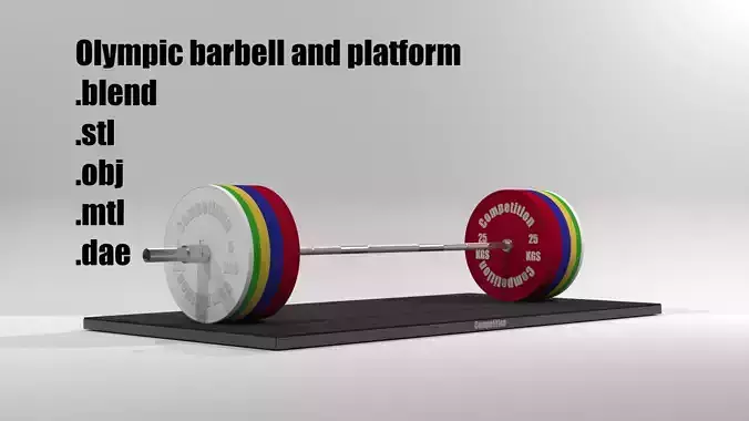 Olympic competition barbell and lifting platform