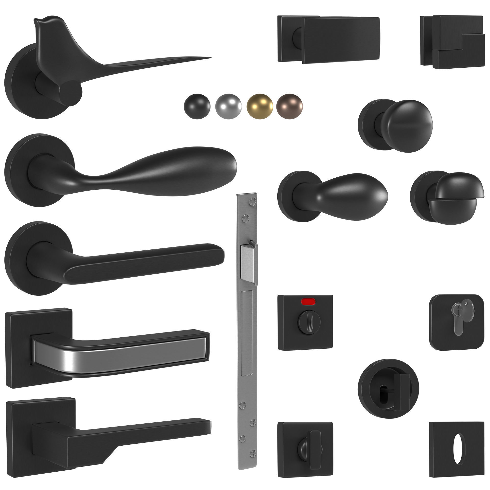 Door Handles Collection 3D model_5