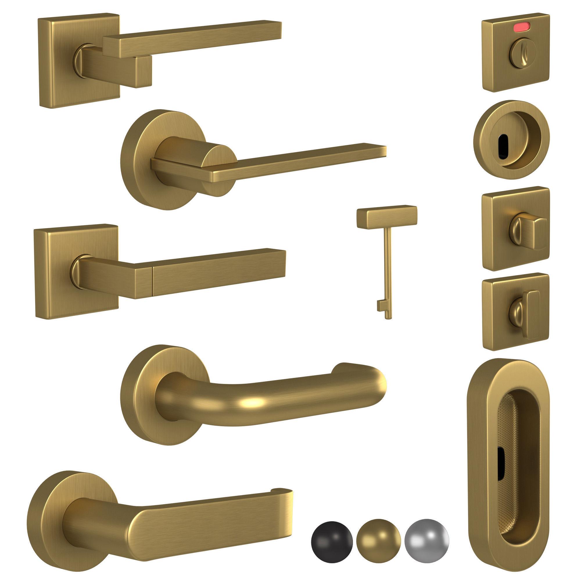 Door Handles Collection 3D model_12