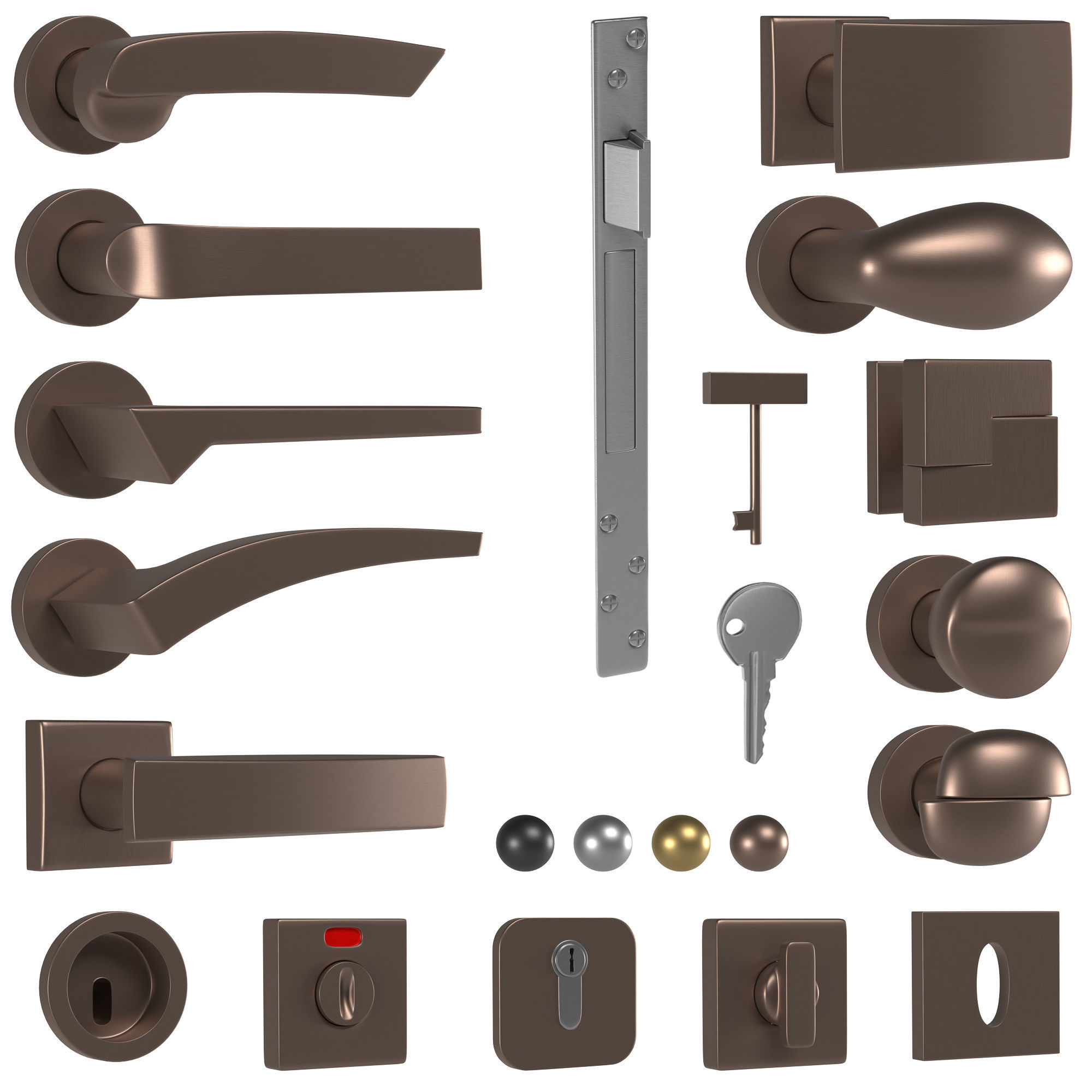 Door Handles Collection 3D model_15