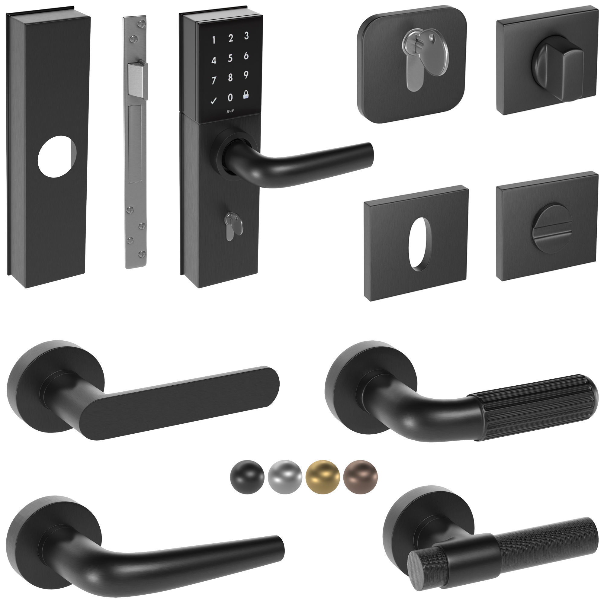 Door Handles Collection 3D model_6