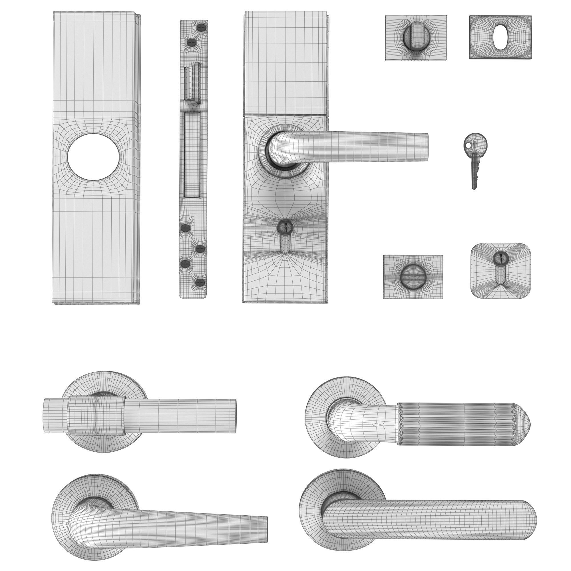 Door Handles Collection 3D model_23