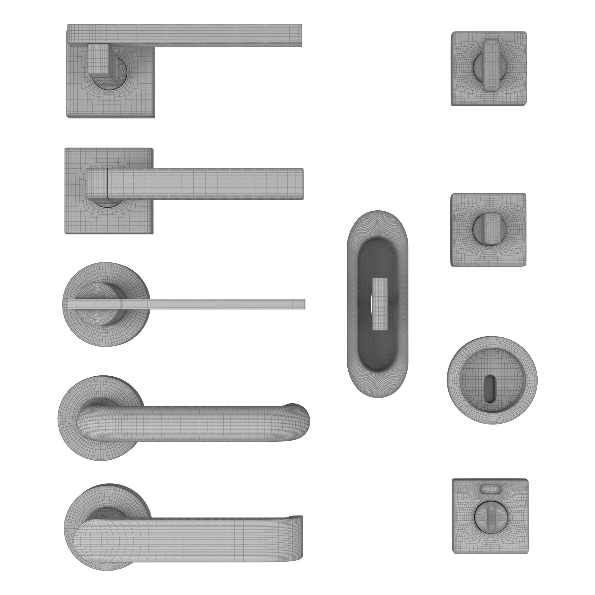 Door Handles Collection 3D model_26