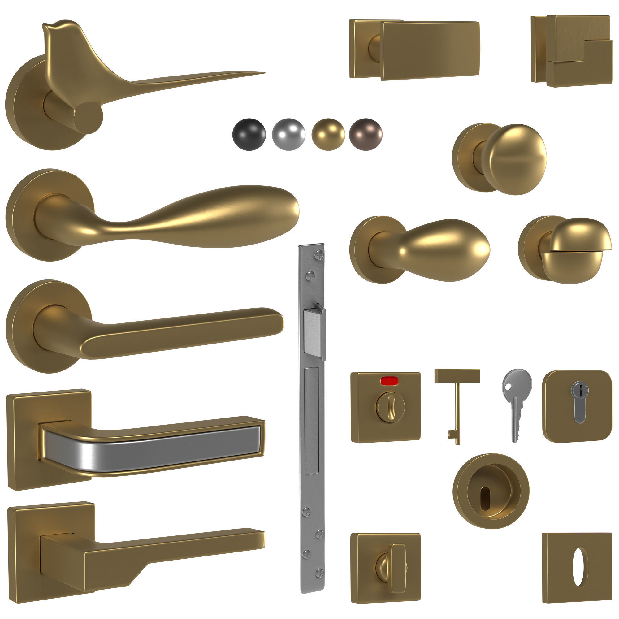 Door Handles Collection 3D model_19