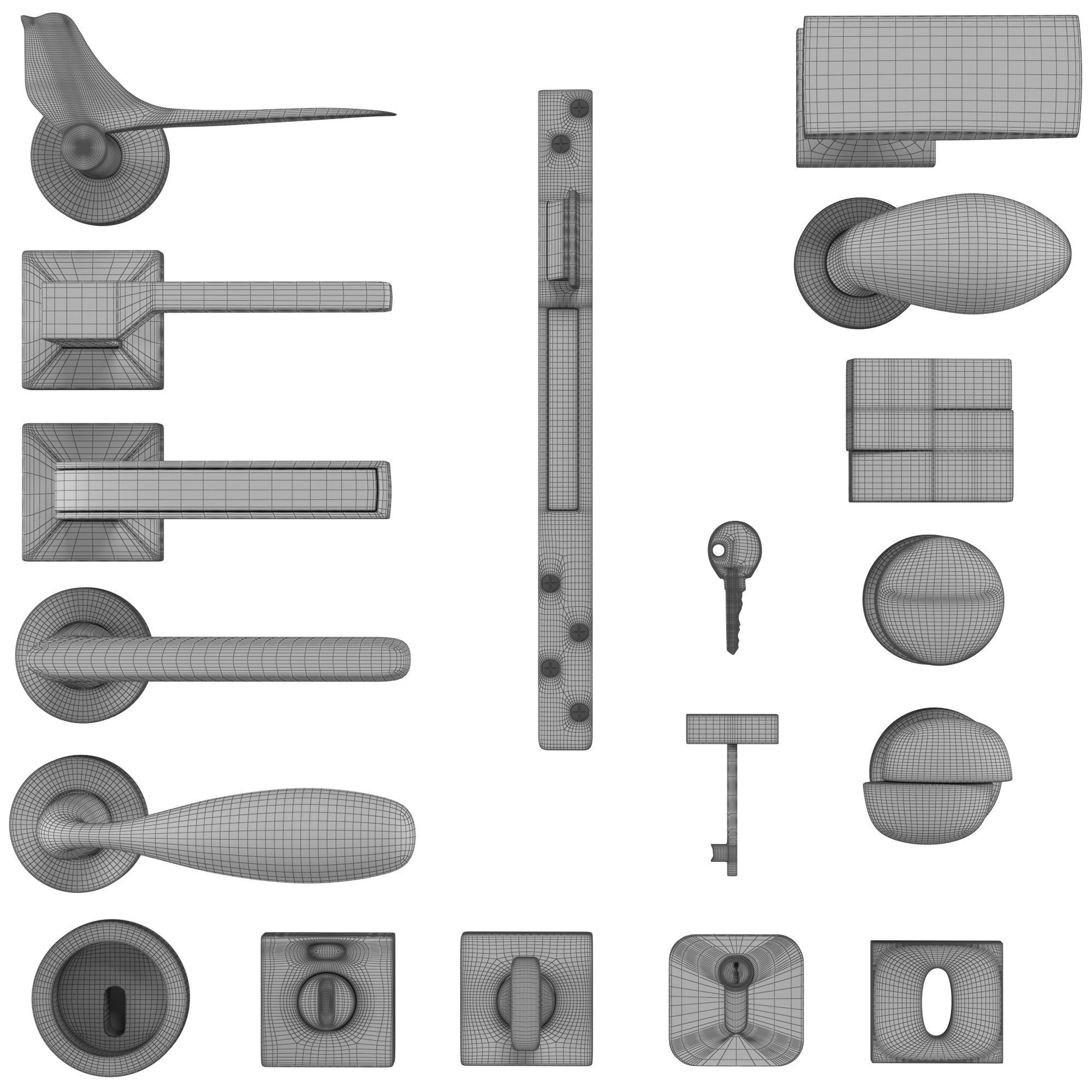 Door Handles Collection 3D model_24