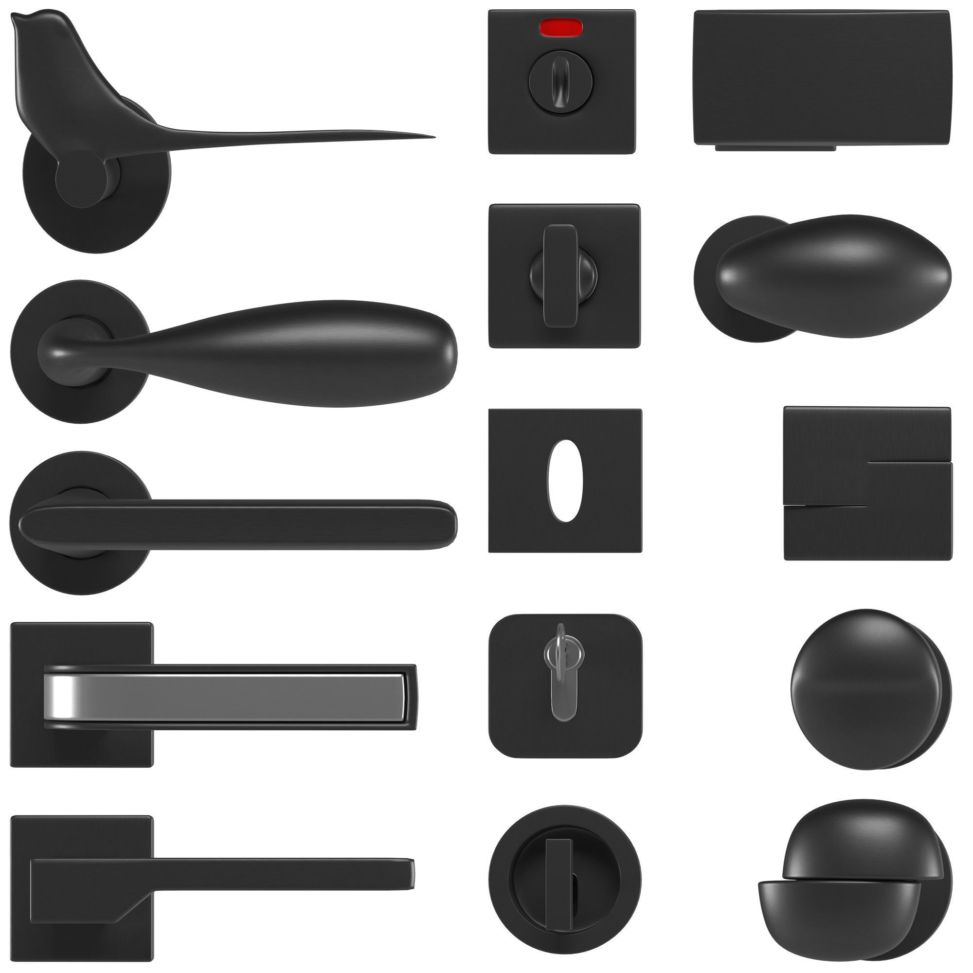 Door Handles Collection 3D model_7