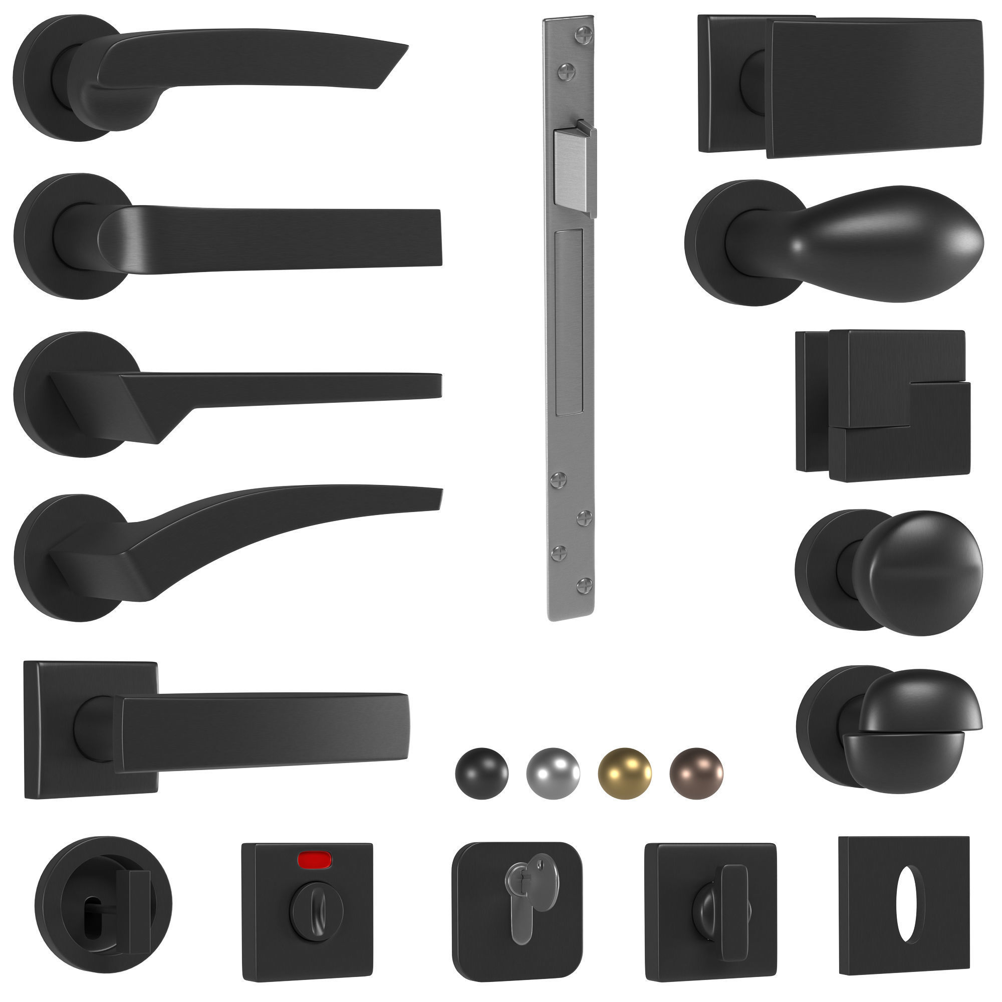Door Handles Collection 3D model_3