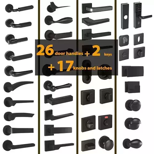 Door Handles Collection 3D model