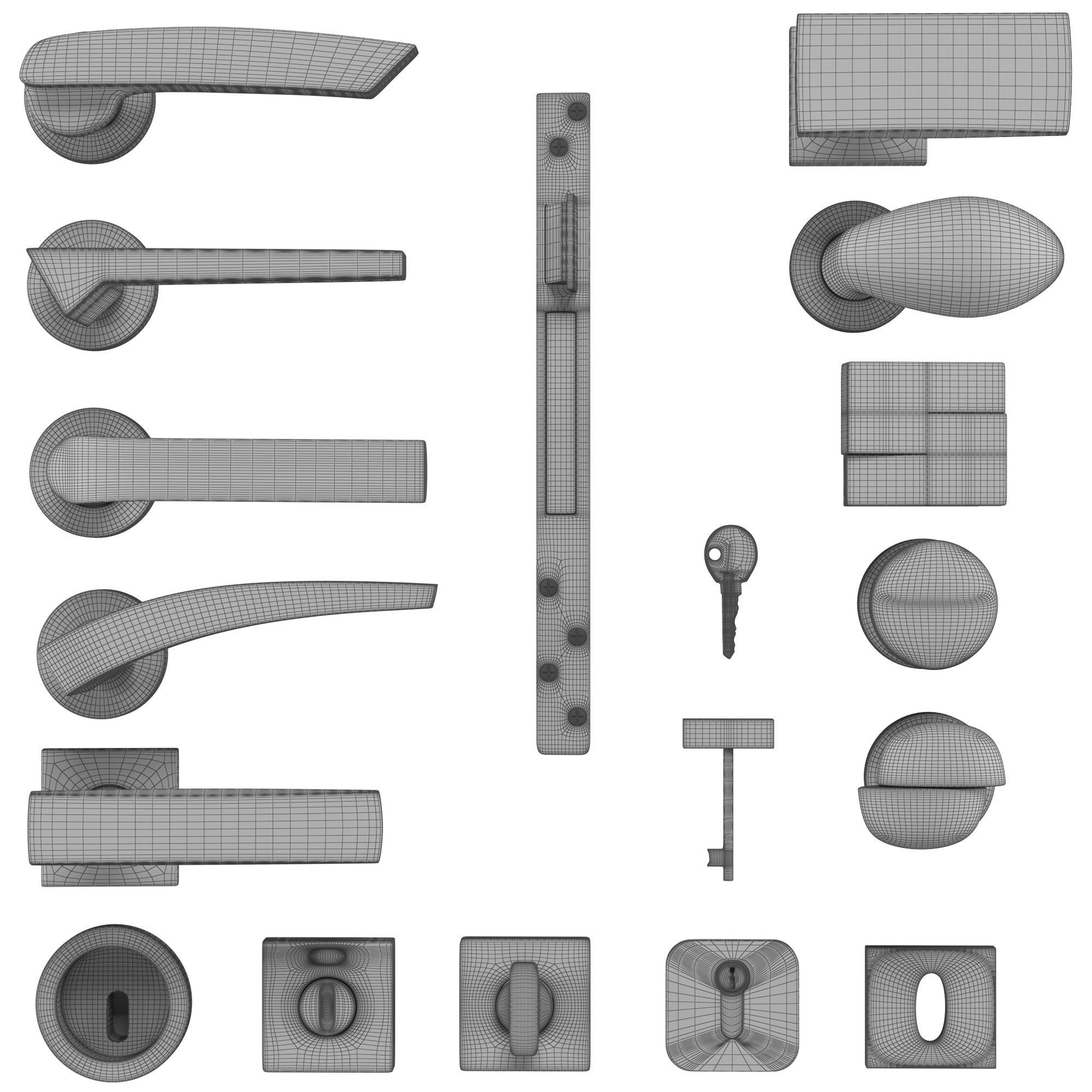 Door Handles Collection 3D model_25