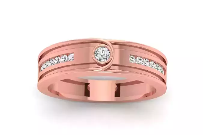 Solitaire Wedding Engagement Men Ring 3dm STL OBJ FBX details