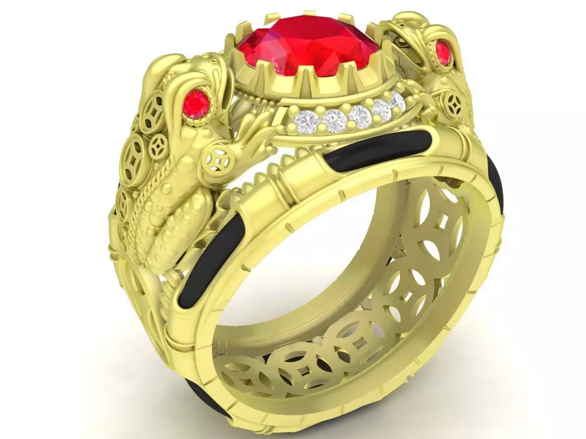 Luxury Royal Red Stone Men Ring 3D Jewelry Model 3801 3D print model