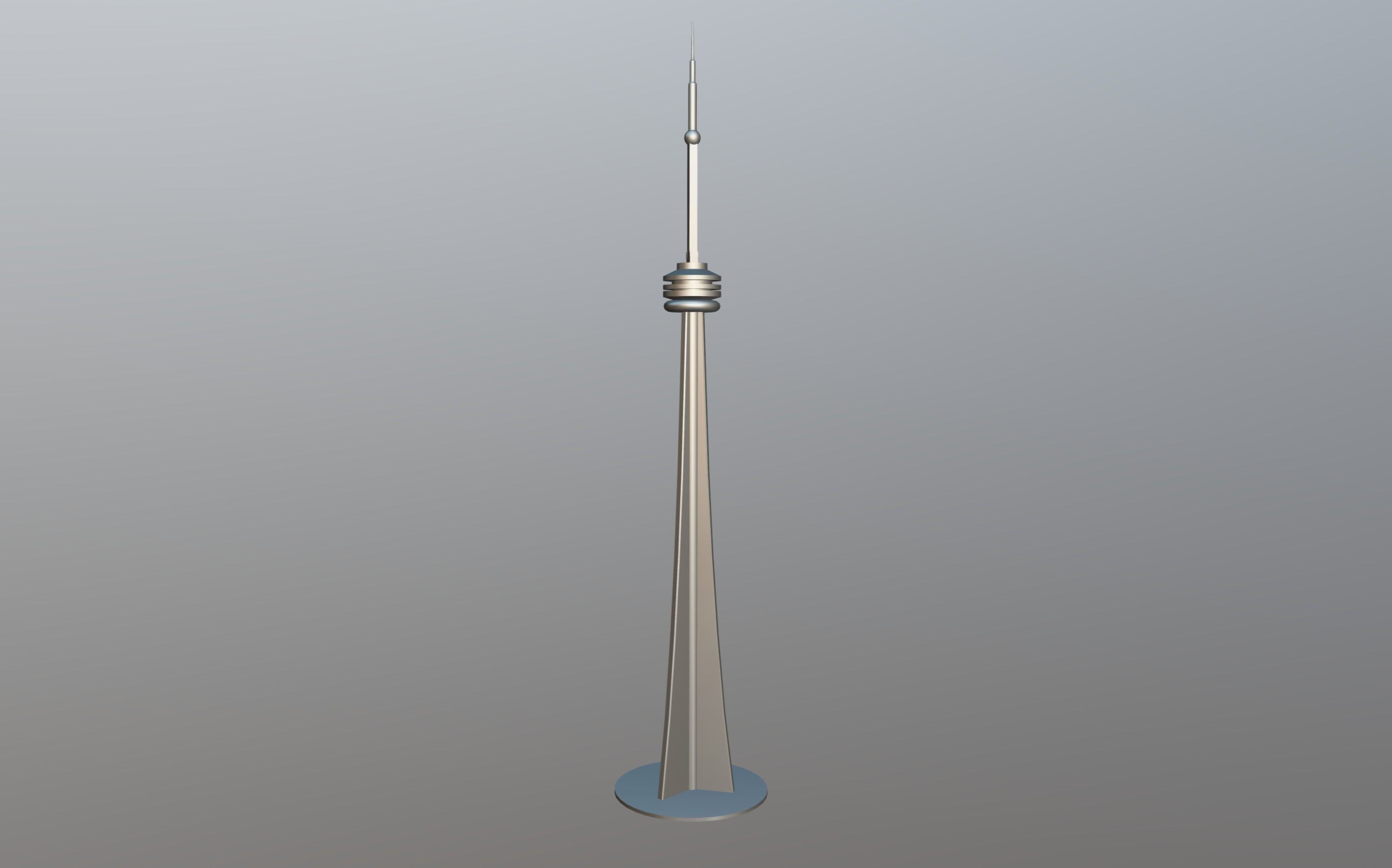 CN Tower Low-poly 3D model_7