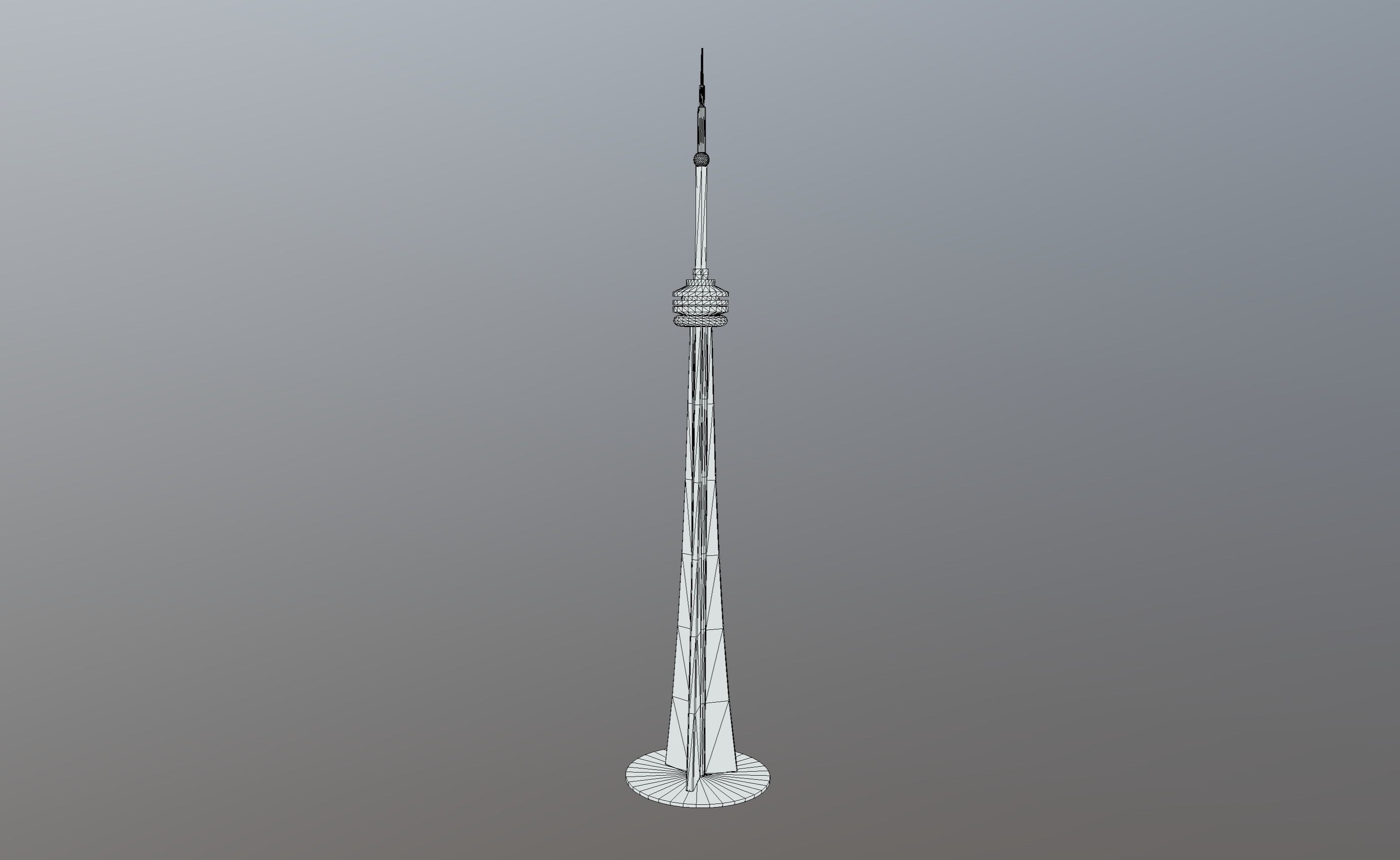 CN Tower Low-poly 3D model_3