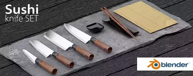 Japanese sushi knives set and some exrtas