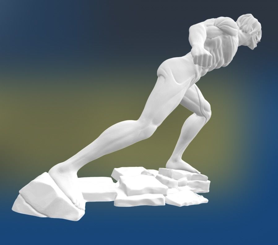 daddy eren yeager titan form attack on titan Free low-poly 3D model_2