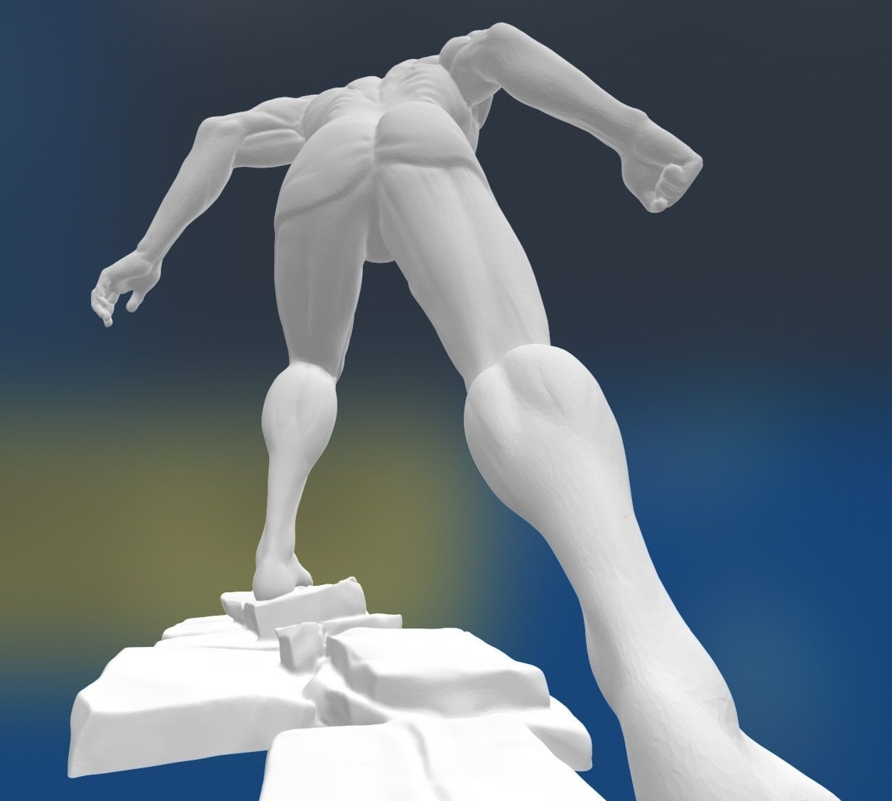 daddy eren yeager titan form attack on titan Free low-poly 3D model_1