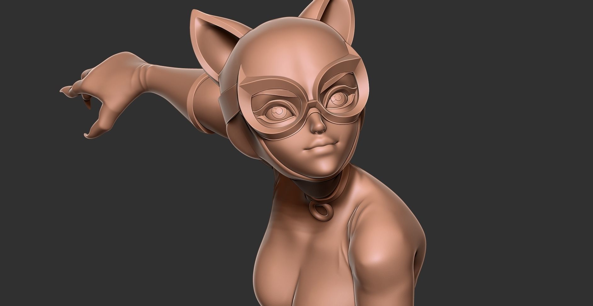 Catwoman stylized 3D print model_7