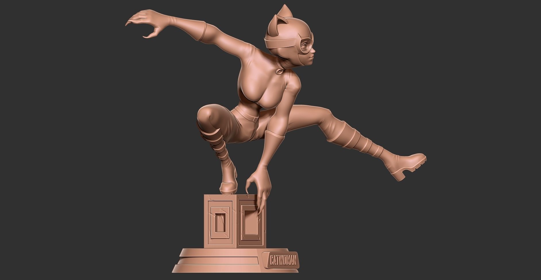 Catwoman stylized 3D print model_16