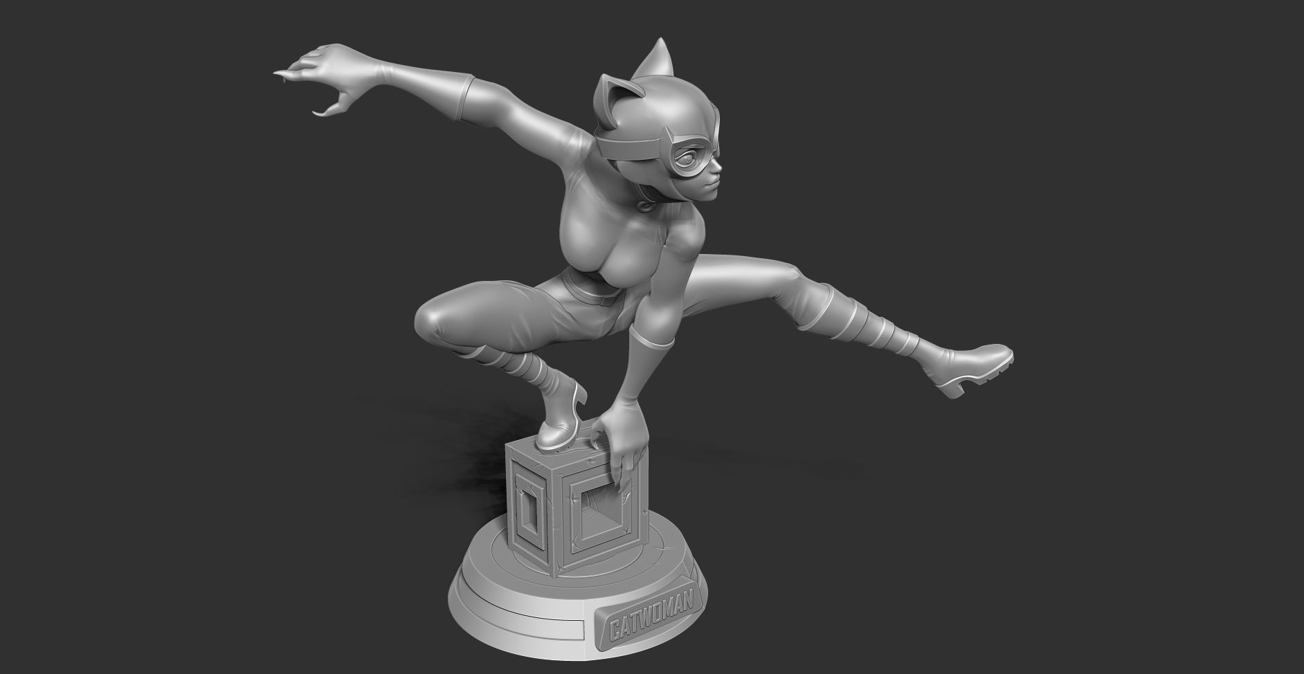 Catwoman stylized 3D print model_18