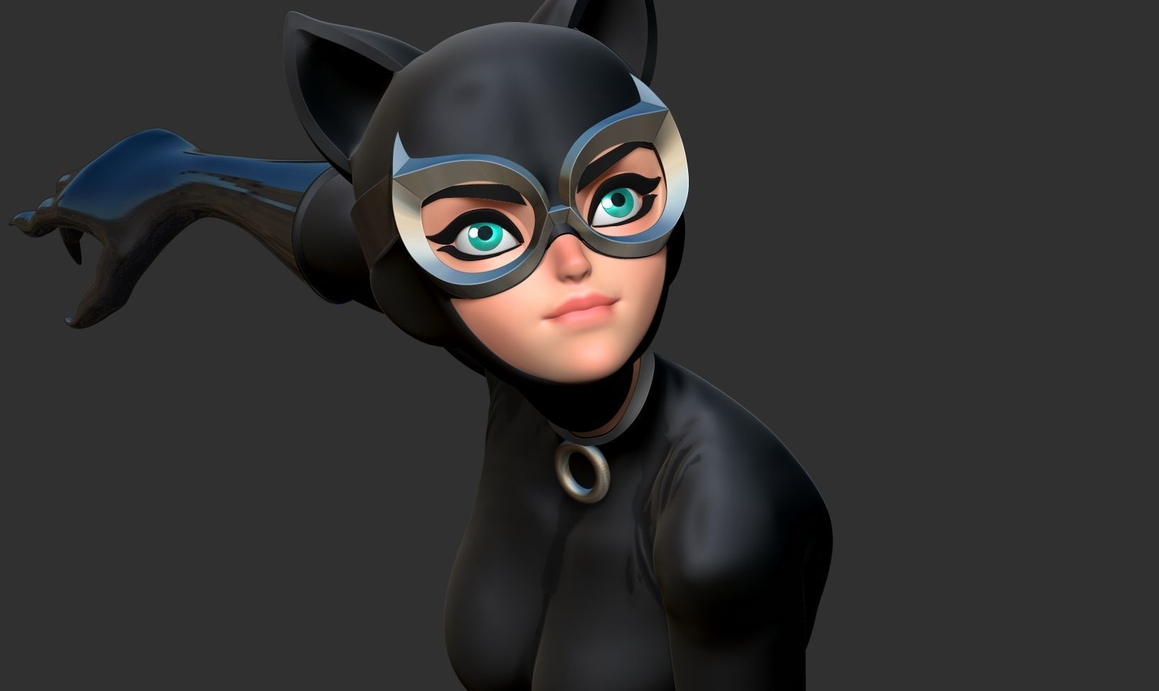 Catwoman stylized 3D print model_9
