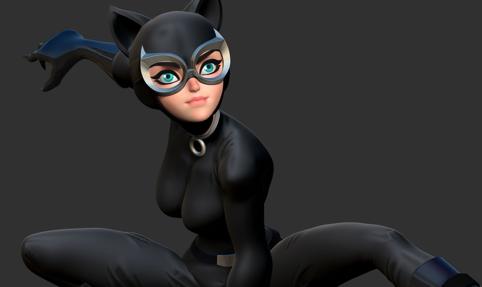 Catwoman stylized 3D print model_4