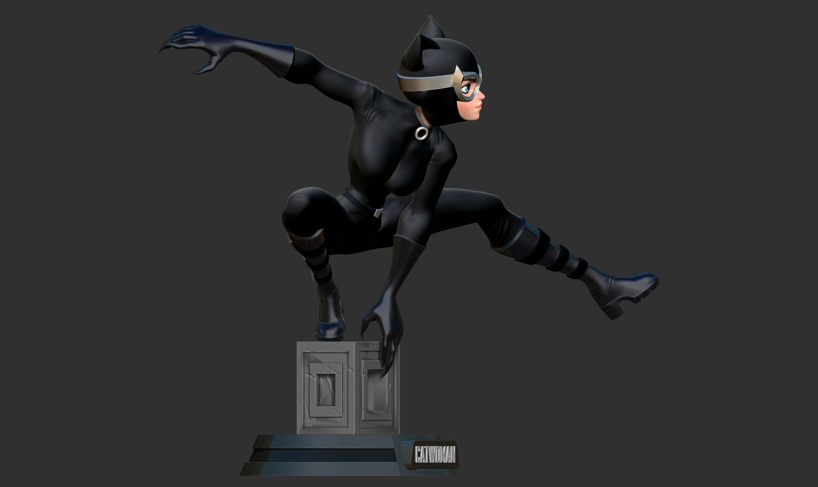 Catwoman stylized 3D print model_15