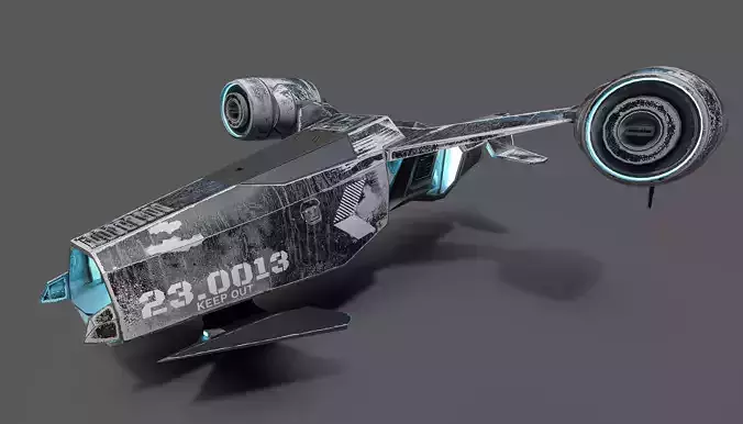 Spacecraft N2 Low-poly 3D model