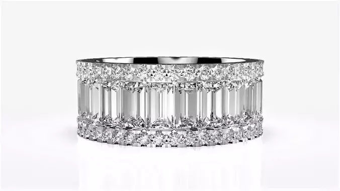 Baguette Brilliant Eternity Ring 3D print model