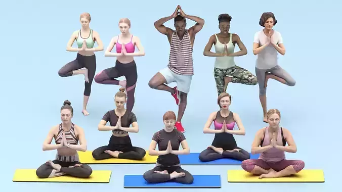 Yoga people 19 3D Model Collection