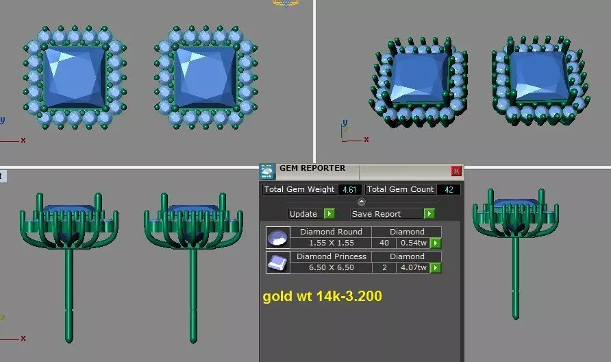 princess halo earrings 3D print model