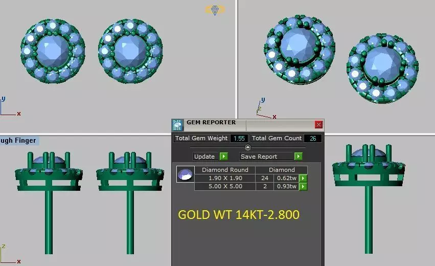 halo earrings 3D print model