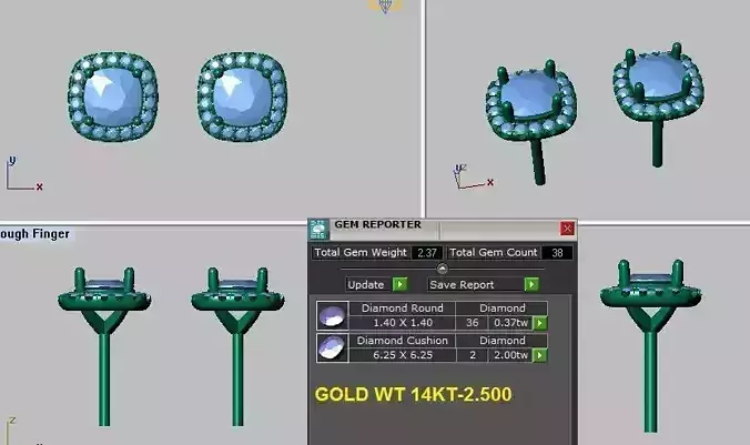 cushion halo earrings