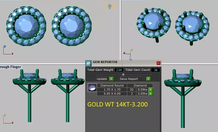 halo earrings 3D print model