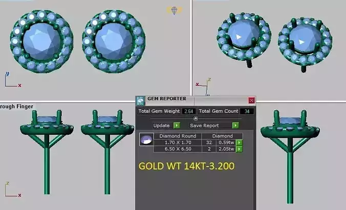halo earrings 3D print model